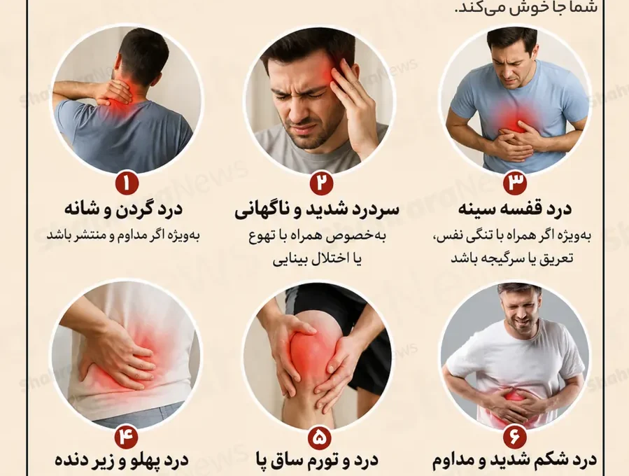 اینفوگرافی| شش دردی که بایستی به آنها توجه کنیم